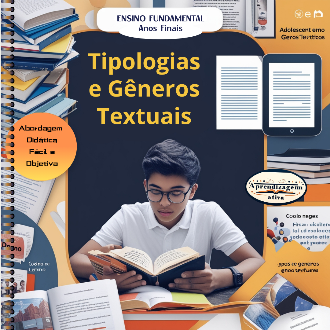 Apostila Aprendizagem Ativa Tipologias e Gêneros Textuais (321 Páginas, 6º ao 9º ano).
