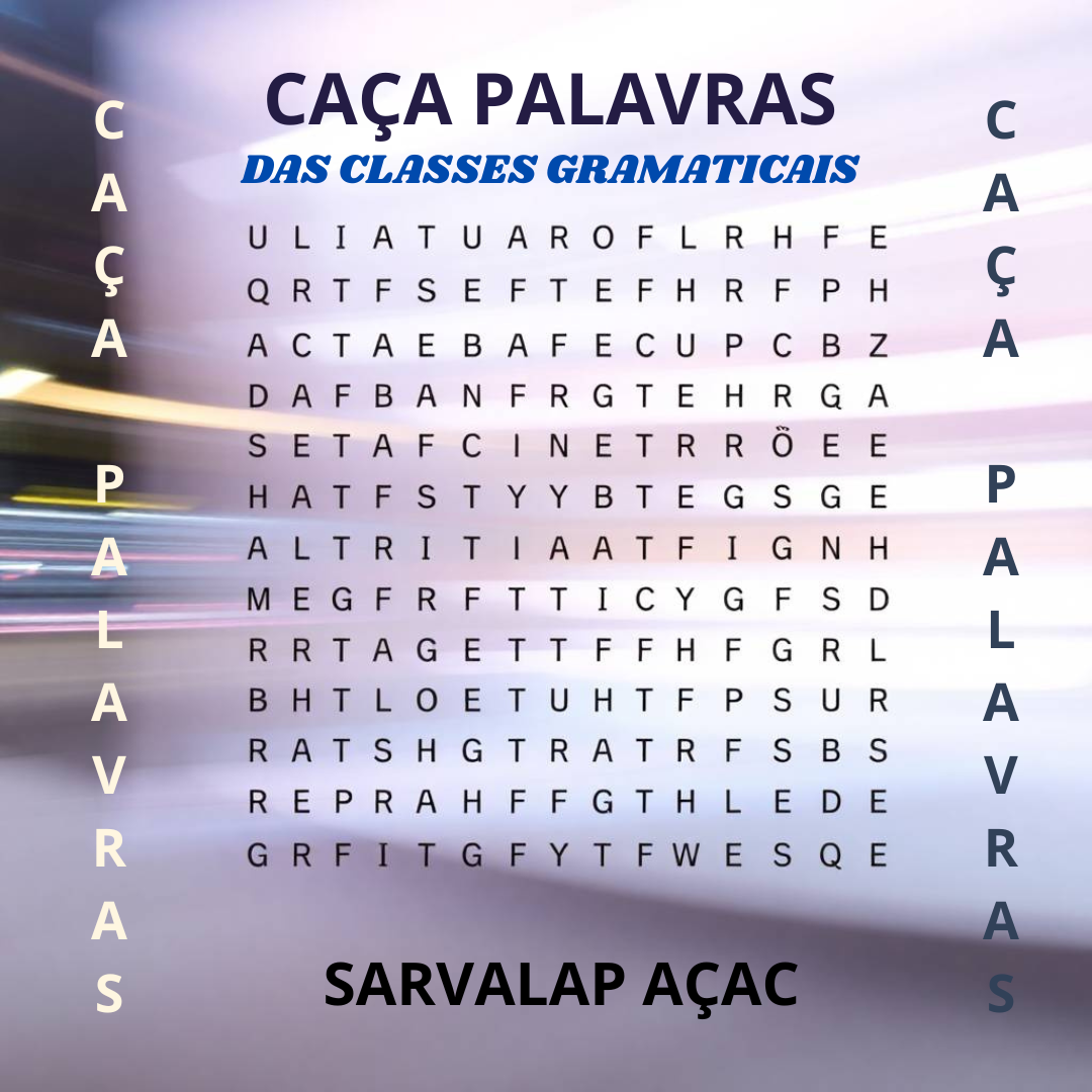 Caça-Palavras das Classes Gramaticais